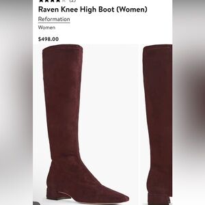 Reformation Raven Knee High Boot NWOB size 6 1/2